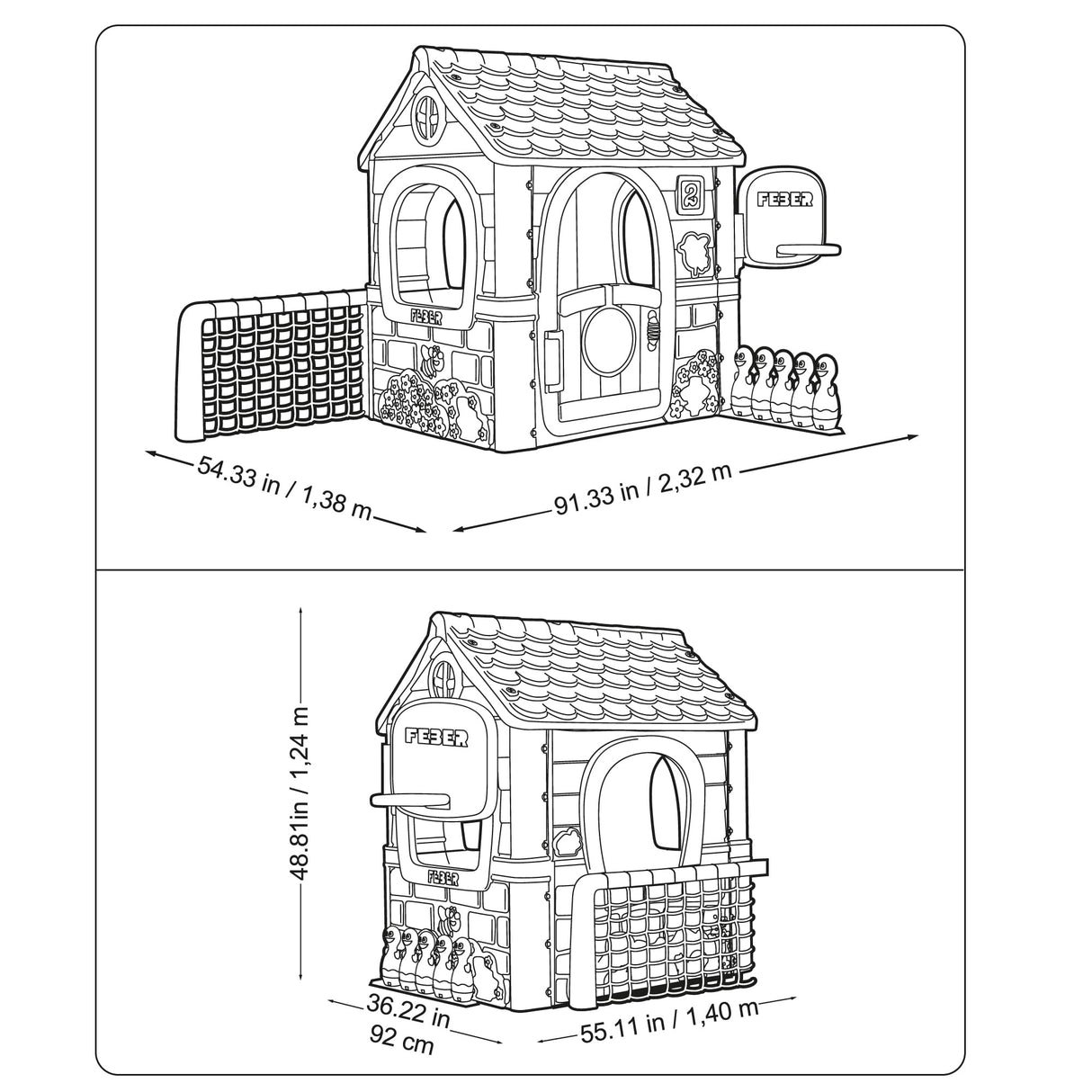 FEBER - Casual 6 Activities House, Casa con 6 Actividades de Juego, Accesorios Incluidos para los Juegos, Colores Resistentes a la Luz Solar, Montaje Fácil, A Partir de 3 años, Famosa (FEH23000)