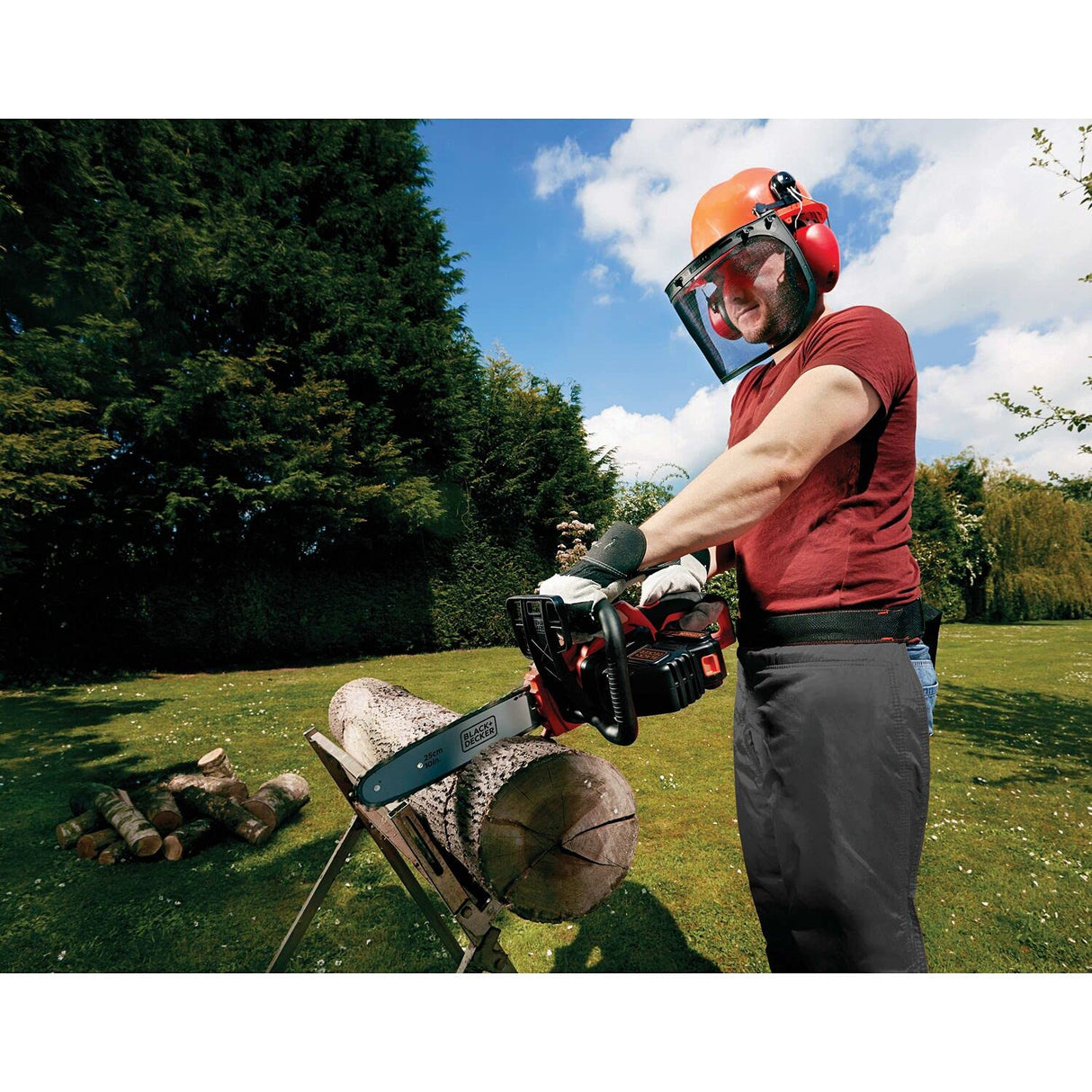 BLACK+DECKER GKC1825L50, Motosierra 18 V 5 Ah y Longitud de Espada 25 cm con Una Batería y Cargador