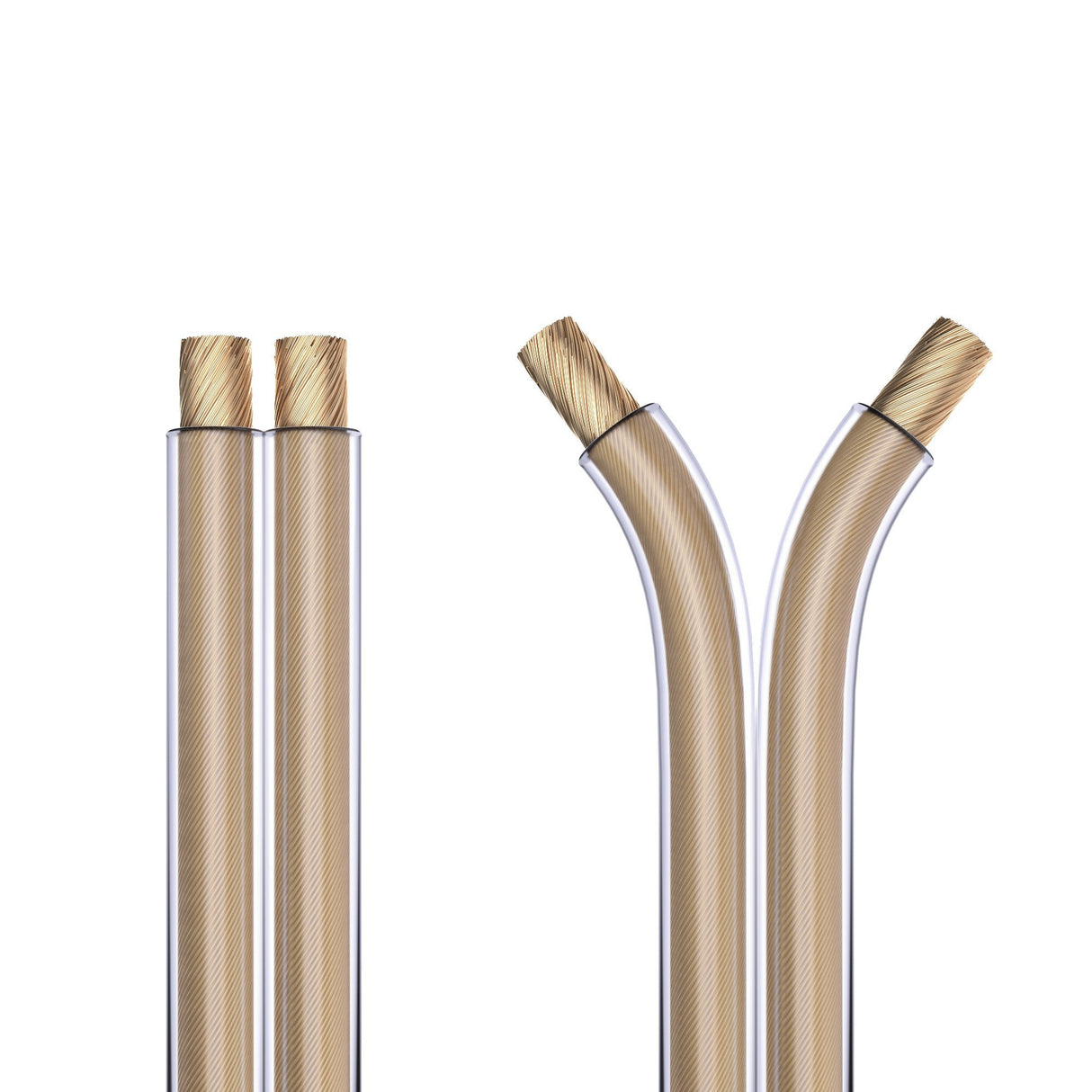 PureLink SP020-100 Cable de altavoz 2 x 4.0 mm² (99.9% OFC cable de cobre sólido 0.10mm) Cable de altavoz de alta fidelidad, 100m, transparente