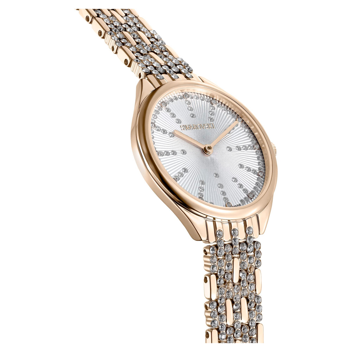 Swarovski Reloj Attract, Brazalete de metal, Blanco, PVD tono oro