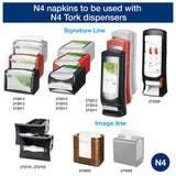 Tork Xpressnap 13670 Servilleta Extra Suave/Recambios para el servilletero sistema N4 / 8 paquetes/Blanco con diseño de hojas