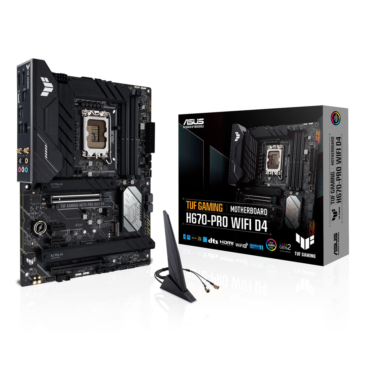 ASUS TUF Gaming H670-PRO WiFi D4 - Placa Base ATX Intel H670 LGA 1700 (VRM de 14+1 Fases, PCIe 5.0, 4 x M.2 PCIe 4.0, Intel 2.5Gb Ethernet, DisplayPort, HDMI, USB 3.2 Tipo C Frontal, Aura Sync)