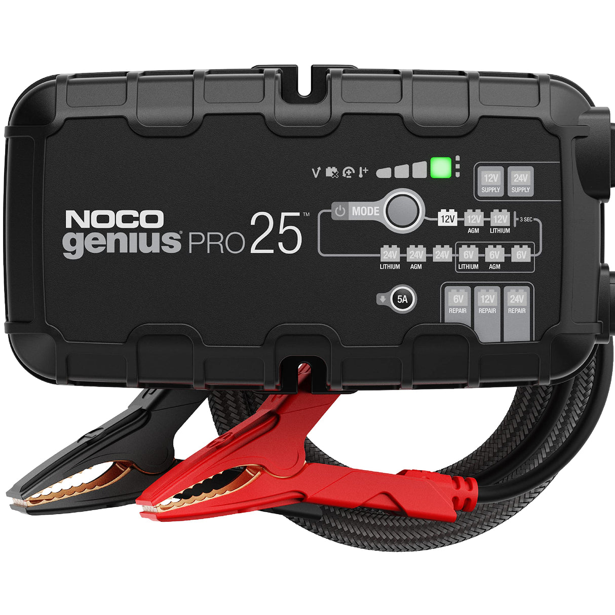 NOCO GENIUSPRO25: Cargador de Batería Profesional 25A, 6V, 12V y 24V, Mantenedor y Desulfatador para Baterías de Plomo-Ácido y Litio