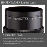 HD PENTAX-FA 77mmF1.8 Limited Silver Limited Medium teleobjetivo Prime, Revestimiento HD de Alto Rendimiento, Recubrimiento SP, diafragma Redondo, Cuerpo de Aluminio mecanizado