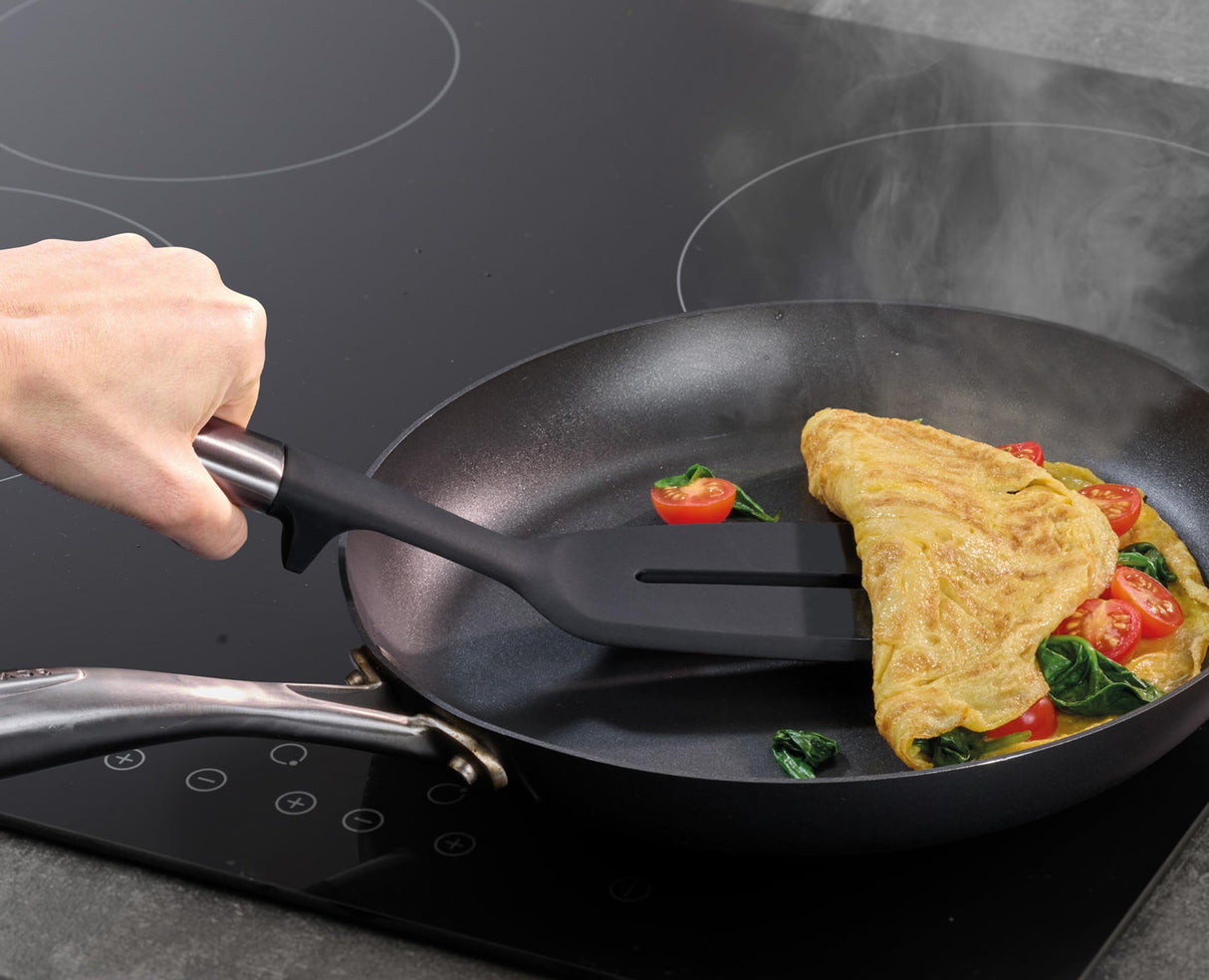 Joseph Joseph Elevate Utensilios de Cocina de Silicona, 5 Piezas, Accesorios sin BPA, Antiadherentes, Resistentes al Calor, Mango en Acero Inoxidable, con Soporte Giratorio