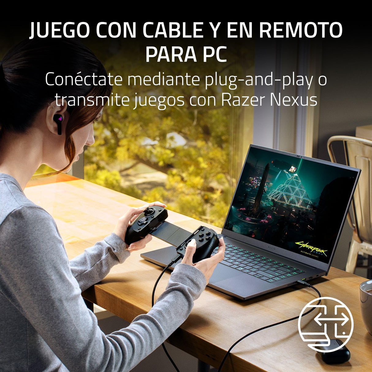 Razer Kishi V3 - Mando háptico gaming USB-C para iPhones y smartphones Android - Plug and Play - sticks analógicos antideriva (12 botones - hápticos Sensa HD - app Nexus) Negro