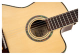 Ortega Guitars Family Series Pro - Guitarra de concierto de tamaño completo (electroacústica, abeto y caoba, incluye funda (RCE141NT)