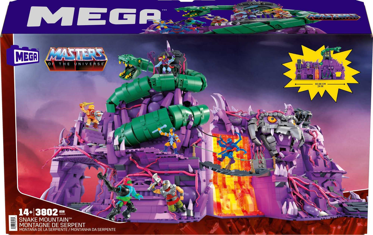 Mega Construx Probuilders Masters of The Universe Coleccionistas Montaña de la Serpiente Bloques de construccción con Figuras de acción, 3800 Piezas, Juguete +10 años (Mattel HHD16)