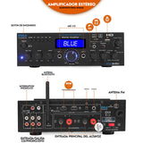 Pyle Amplificador de Sonido, 200W, Bluetooth, Inalambrico, Estereo, para el hogar, Control Remoto, Sistema con HDMI/Optico/Fono/Coaxial, Radio FM, USB/SD, AUX, RCA