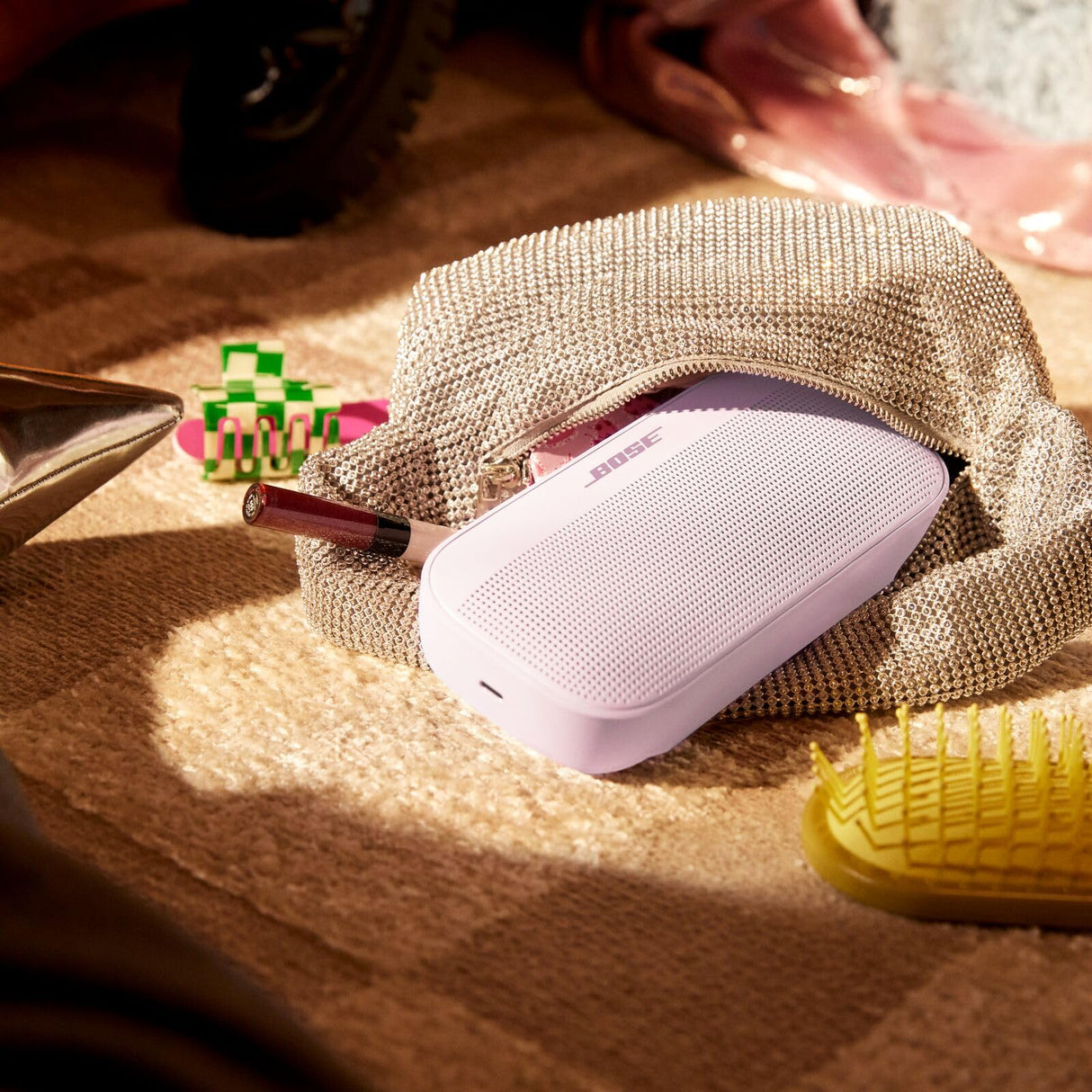 Bose SoundLink Flex (2.ª Gen.), Altavoz portátil inalámbrico con Bluetooth pequeño y potente para fiestas, Hasta 12 h de autonomía, Resistente al agua IP67 y al polvo, Rosa Palo – Edición Limitada