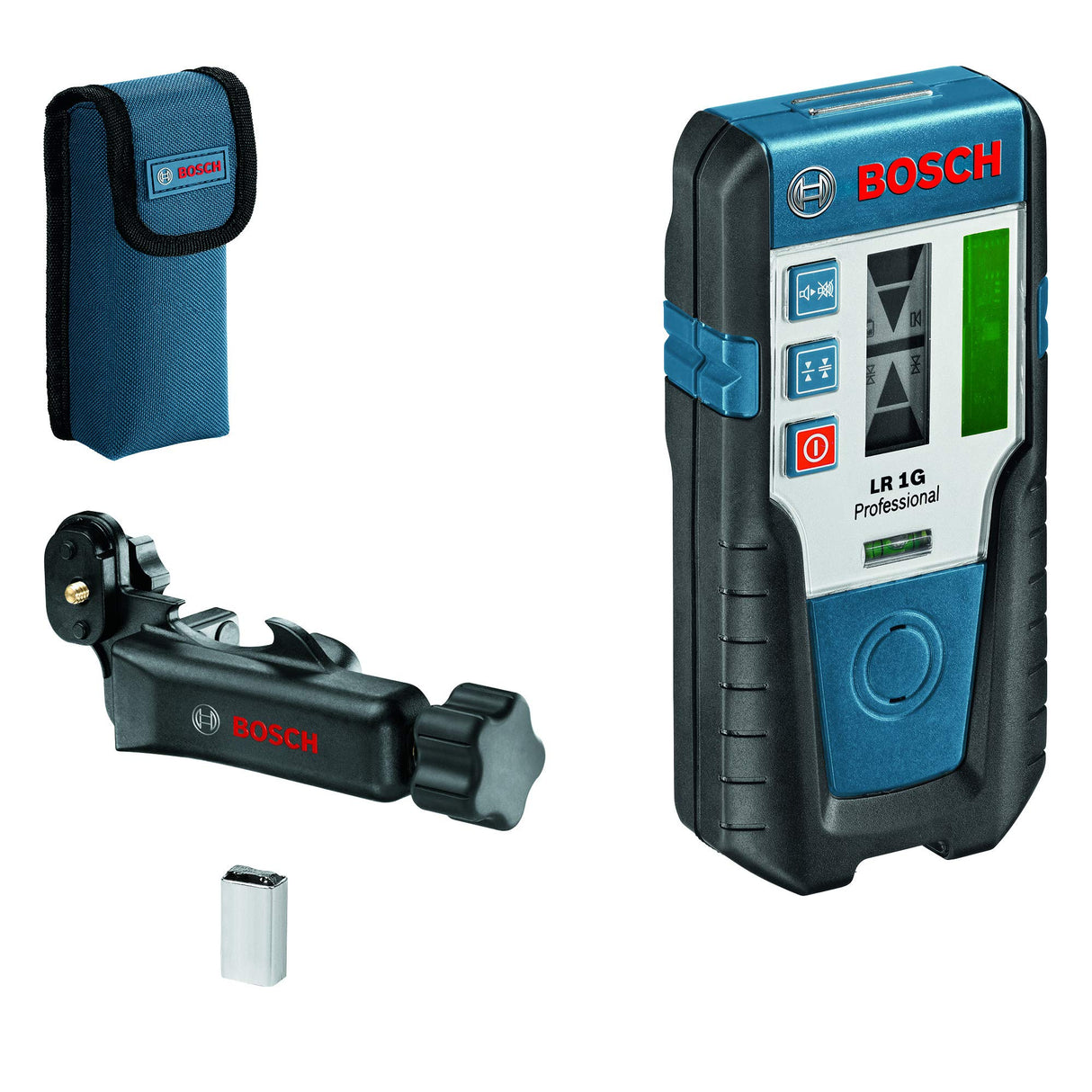 Bosch Professional Receptor láser LR 1 G (haz láser verde, 1 batería de 9 V, alcance 0–200 m)