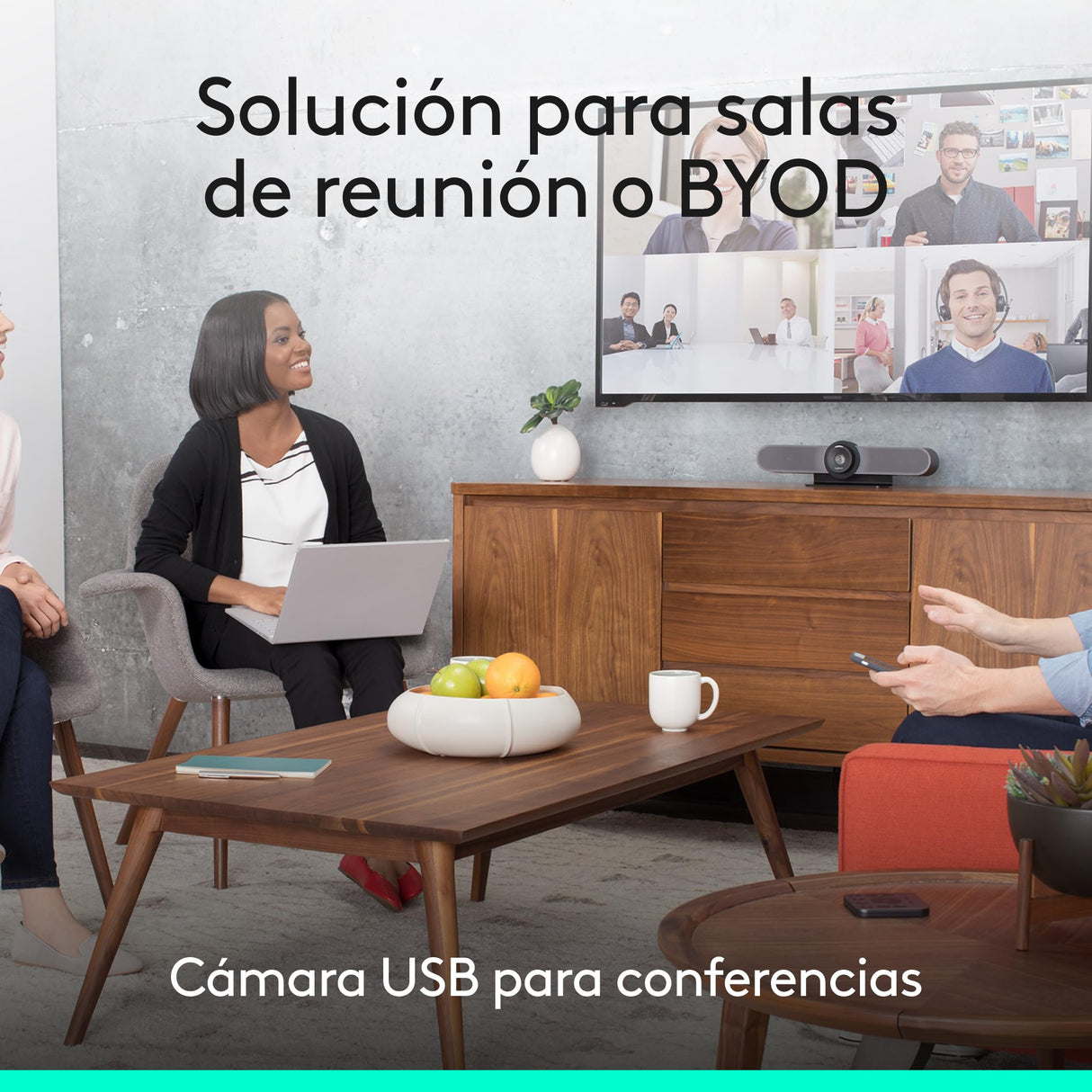 Logitech MeetUp, Sistema de Cámara para Conferencias, Webcam Ultra HD 4K/1080p/720p, 3 Micrófonos/Altavoces Personalizables, Amplio Campo Visual 120 grados, PC/Mac/Portátil/Macbook/Tablet Negro