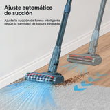 HAIMEEC Aspiradora Sin Cable 6 en 1, Motor de 120,000 RPM, MAX 50Min Filtro HEPA 5 Aspiradora con Pantalla Táctil, Cepillo Antienredos, Modo Antiacaros Aspirador de Mano, Adecuada para Pisos/Pelo