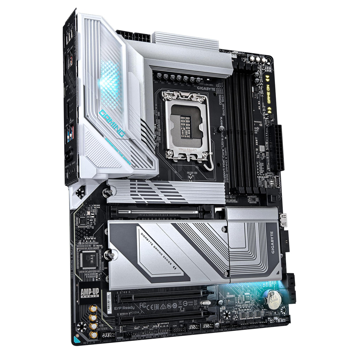 GIGABYTE Placa base Z890 GAMING X WIFI7 - Compatible con procesadores Intel Core Ultra (Serie 2), 16+1+2 fases VRM, hasta 8800MHz DDR5 (OC), 1xPCIe 5.0 + 3xPCIe 4.0, Wi-Fi 7, LAN 2.5GbE, Thunderbolt 4