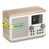 Pure Classic H4 Radio Digital de Cocina (Dab+/FM, Bluetooth, USB, AUX, Temporizador de Cocina, Alarma), Blanco Algodón/Roble