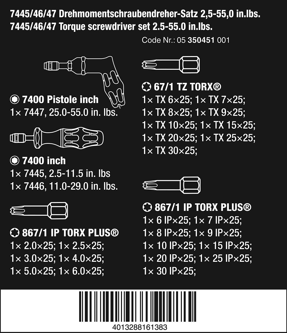 7445/46/47 in.lbs.