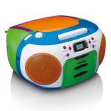 Lenco SCD-971 -Radio Infantil - Radio Casete con CD - Radio CD - Lector de Casete - Altavoces estéreo - Toma de Auriculares - Memoria de Pistas - Multicolor, Colorido