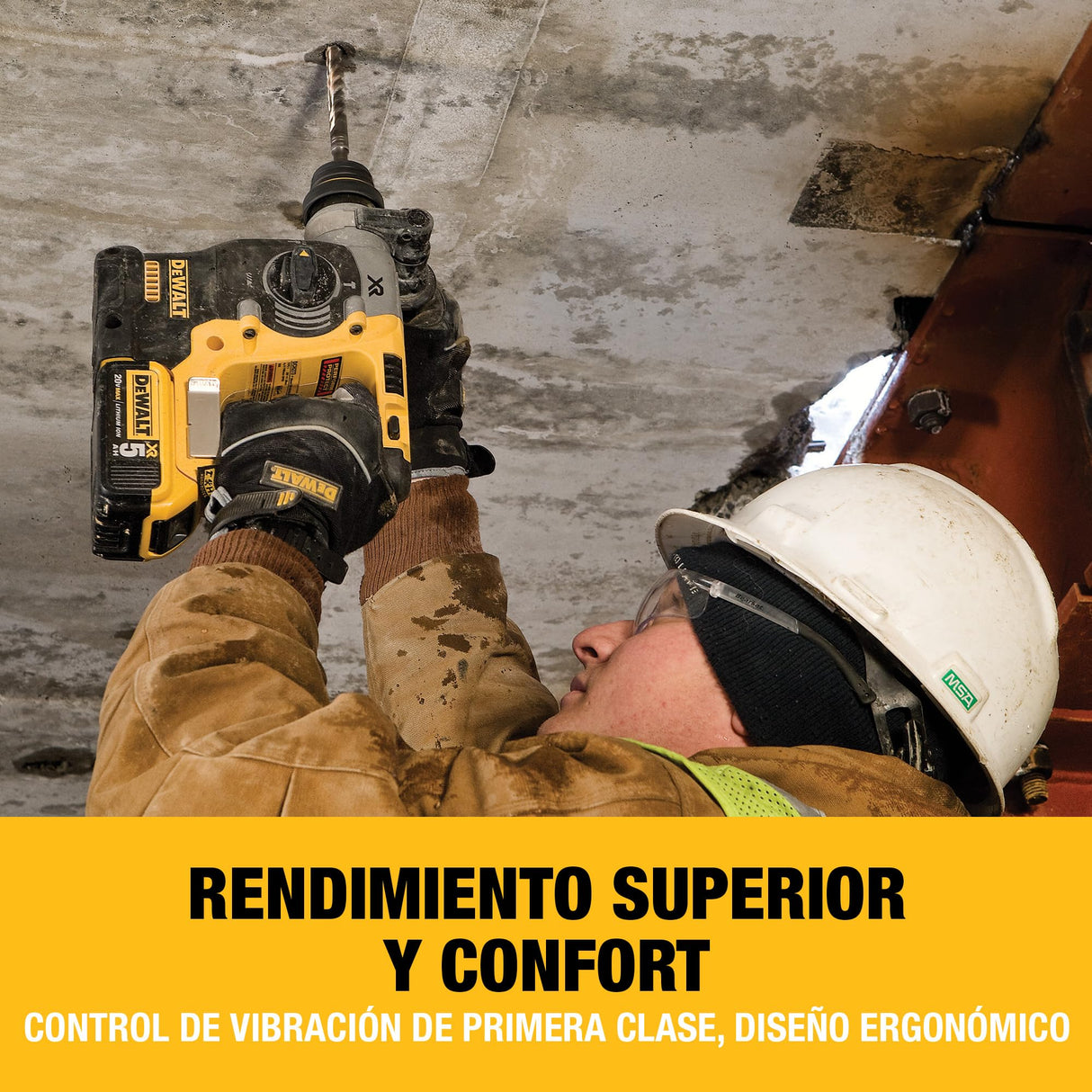 DEWALT Martillo Electroneumático Brushless 24mm SDS-Plus 18V XR , Unidad Sin Batería ni Cargador, DCH273NT-XJ