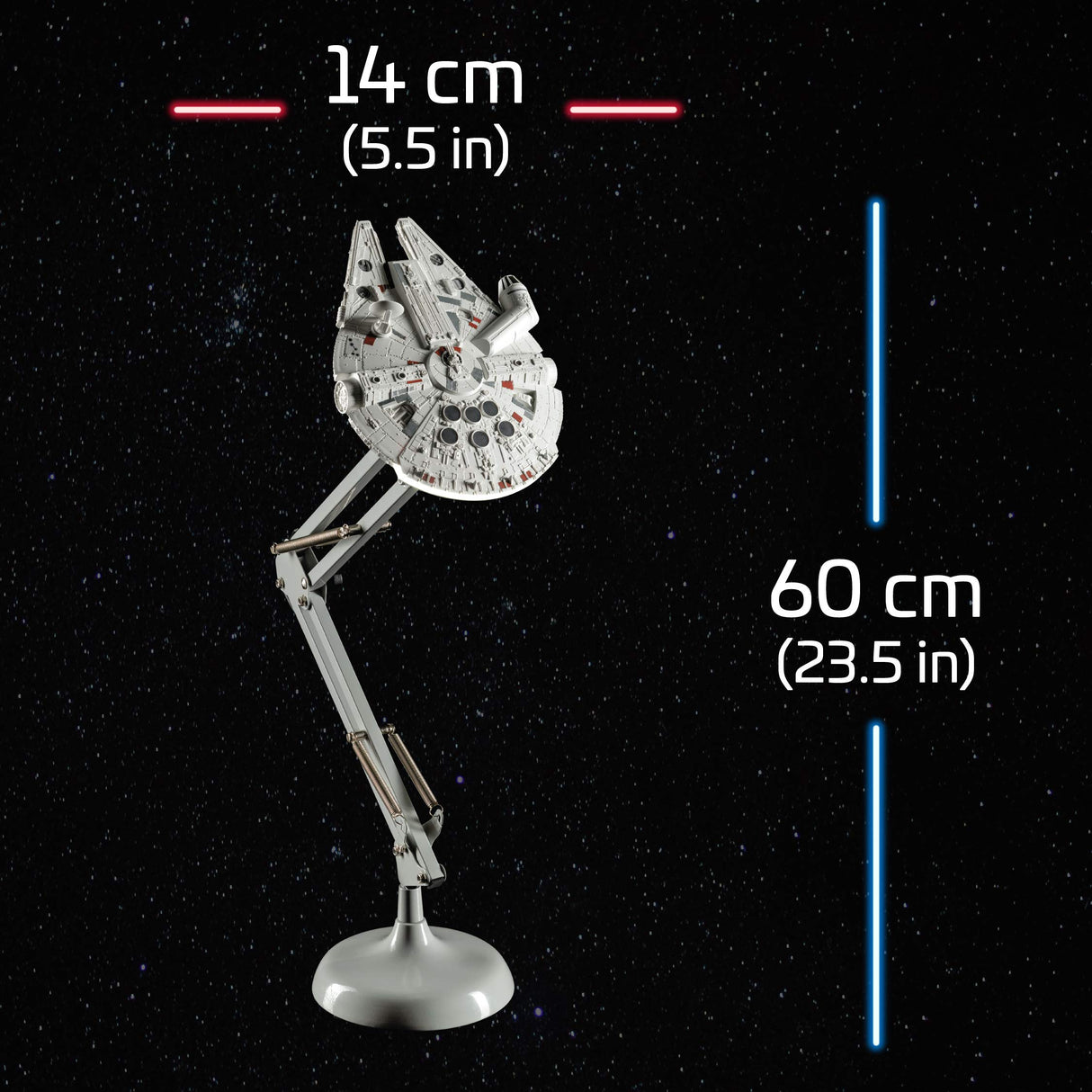 Lámpara de escritorio posable Millennium Falcon - Producto oficial Disney Star Wars, decoración de luz Star Wars, regalo para hombres