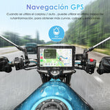 Carpuride W702 Pantalla GPS 7 Pulgadas CarPlay para Motocicleta - CarPlay Inalámbrico y Android Auto, Pantalla Táctil Impermeable, Bluetooth Dual, Navegación, Siri.