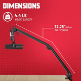 Gator Frameworks Soporte de micrófono Deluxe para podcasts y grabaciones, con cable XLR integrado (GFWBCBM3000)