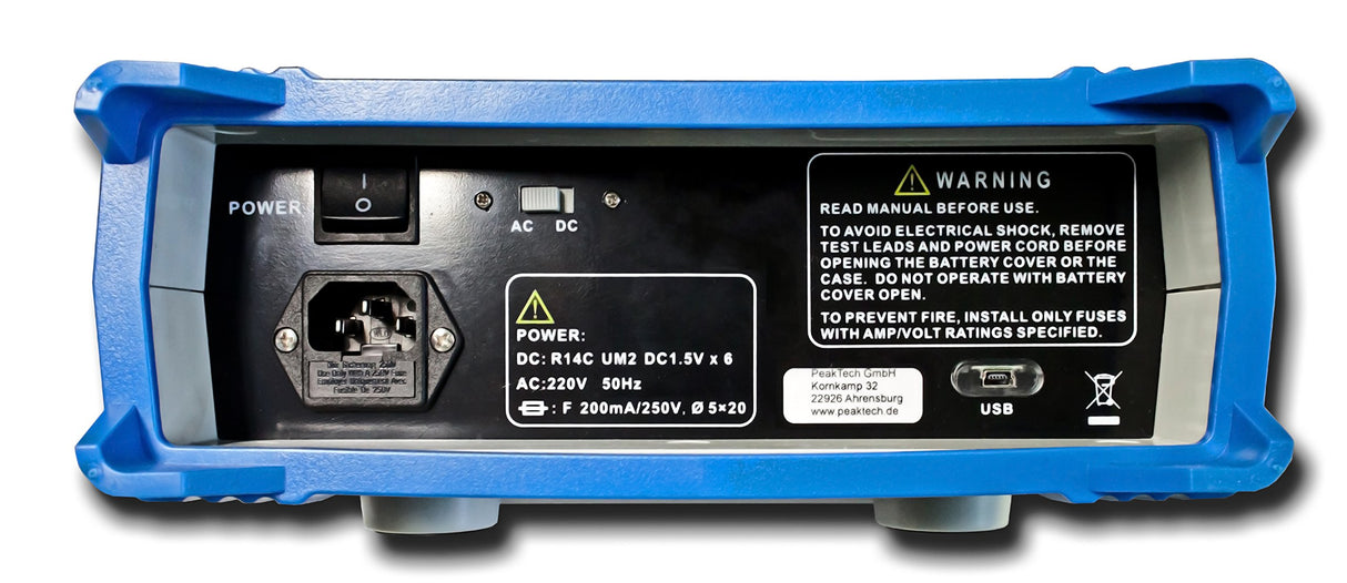 PeakTech 4090 – Multímetro de mesa digital RMS, pantalla LCD, 22000 cuentas, probador de continuidad, USB, software para PC, funcionamiento con batería, prueba de voltaje - EN 61010-1; CAT I 600 V