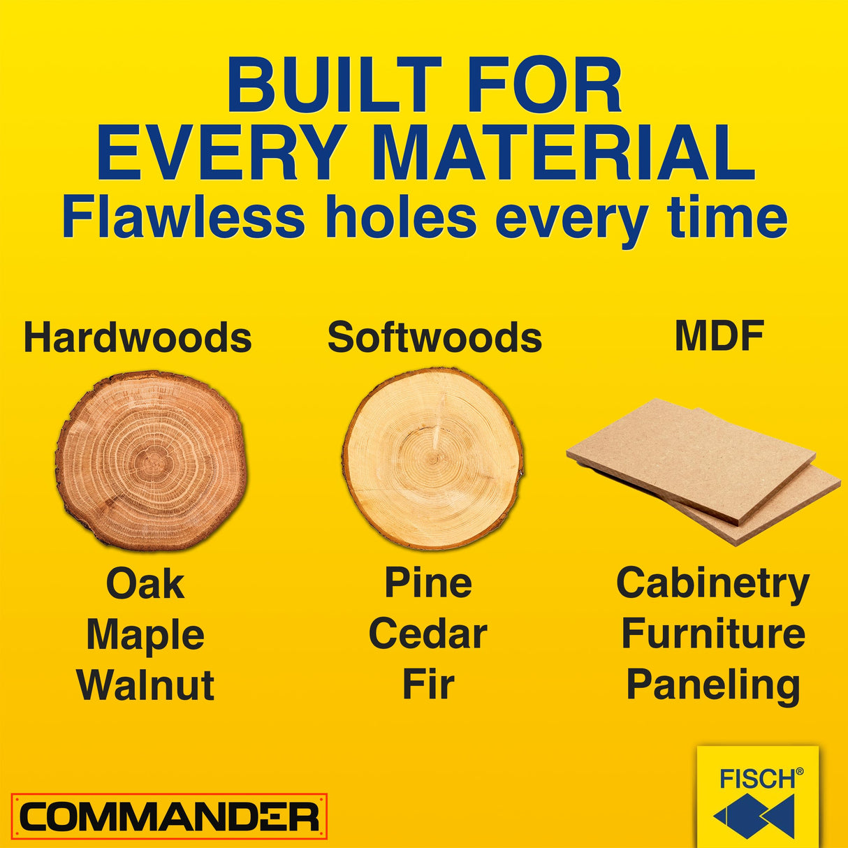 Punta Black Shark Pro Forstner Volumen de suministro: 10 uds. Casete con Ø 15-20-25-26-30-35-40-45-50-55 mm.