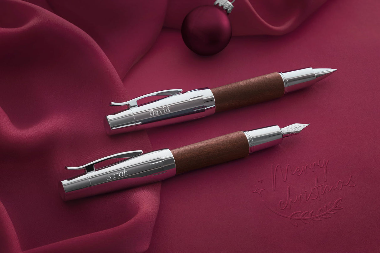 Faber-Castell 148215 - Roller E-motion - Cuerpo en Madera de Peral - Marrón Oscuro