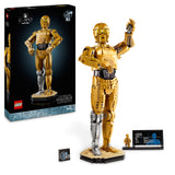 LEGO Star Wars 75398 C-3PO Figura de Droide - Kit de Maquetas para Adultos de Colección - Base, Placa Informativa y Minifigura - Regalo para Hombres y Mujeres Fans de la Saga