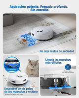 ECOVACS DEEBOT Mini Robot Aspirador y fregasuelos, succión de 9000 Pa, Antienredos ZeroTangle 2.0, TrueMapping 2.0, Secado a 45 ℃, autovaciado, fregado Inteligente, autolimpieza, Azul