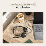Jabra Evolve2 30 SE Auriculares Estéreo con Cancelación de Ruido, Cable USB-A y Tecnología de Llamada de 2 Micrófonos - para Plataformas de Comunicaciones Unificadas como Zoom y Google Meet - Negro