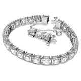 Swarovski Pulsera Millenia, Talla cuadrada, Pequeña, Blanca, Baño de rodio