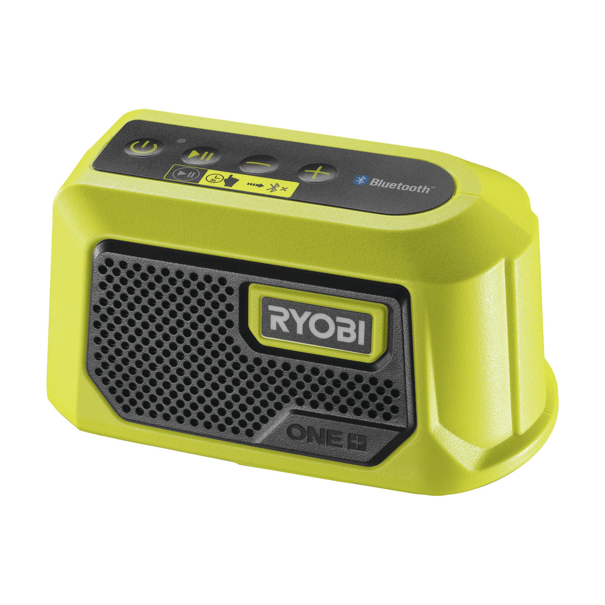 Ryobi - Pequeño Altavoz Portátil Bluetooth Compacto 18V One+ - hasta 20 Horas de Reproducción con 1 Batería de 2,5 Ah - Alcance del Bluetooth 25m - Se Vende sin Batería ni Cargador - RBTM18-0