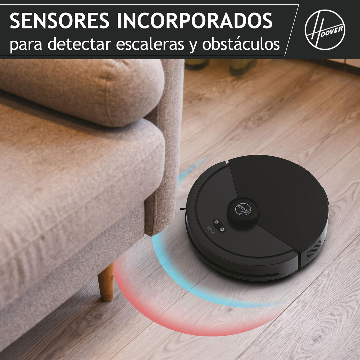 Hoover Robot Aspirador, Succión 4000 Pa, Navegación Láser, Wi-Fi, Base de Carga con Retorno Automático, Sensor de Obstáculos, Mapeo del Hogar [HG4]