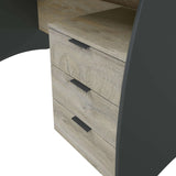 Habitdesign Mesa de Despacho con 3 Cajones, Mesa de Oficina o Estudio, Modelo Stil, Acabado en Gris Antracita y Roble Alaska, Medidas: 136 cm (Ancho) x 67 cm (Fondo) x 74 cm (Alto)