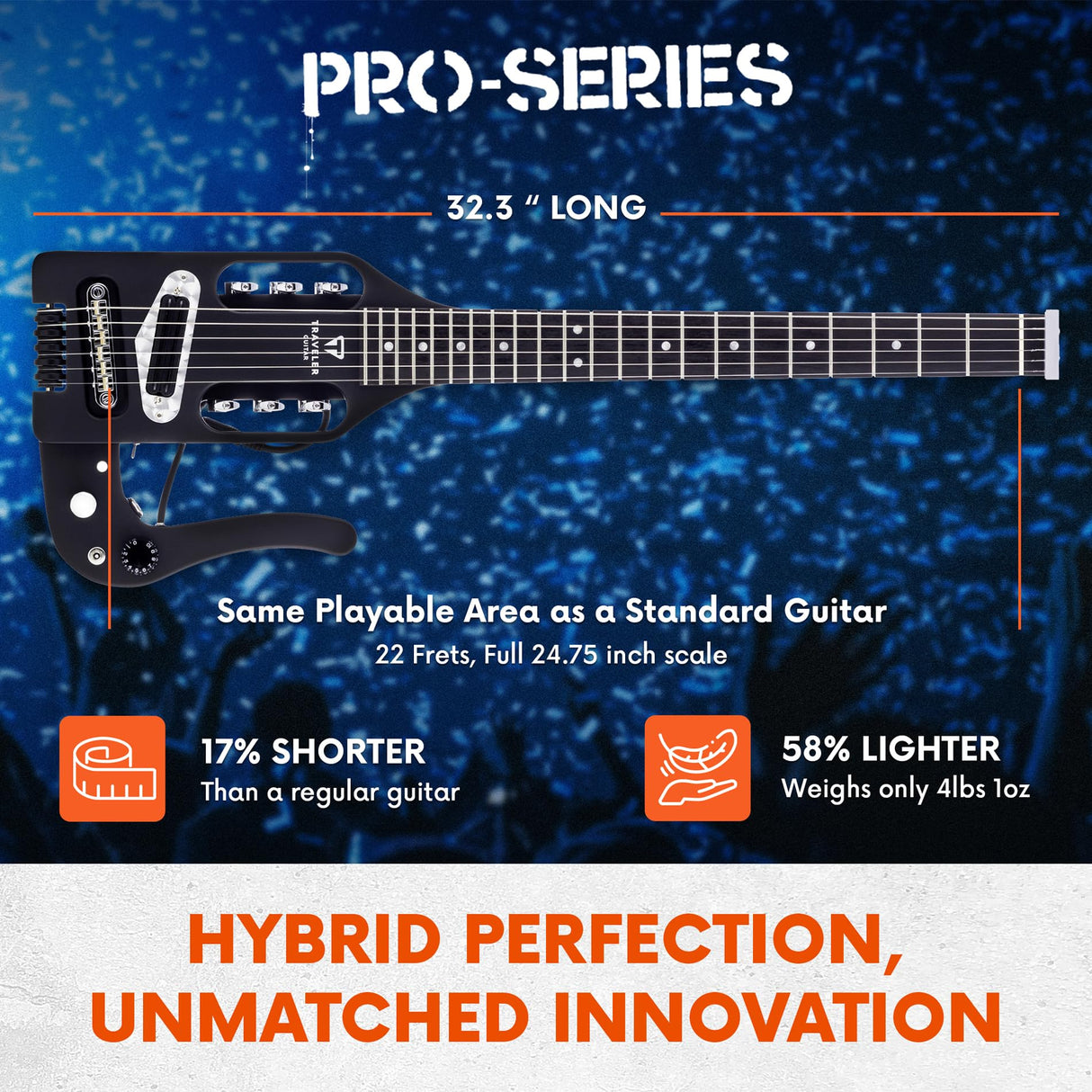 Traveler Guitar Pro-Series Mod-X Guitarra eléctrica, negro mate (PSM BKM)