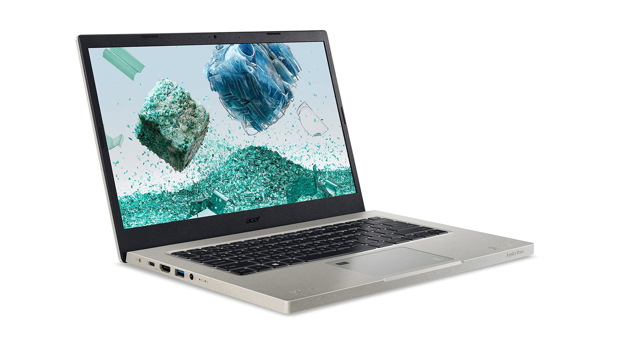 Acer Aspire Vero (AV14-51-79KC) Green Laptop | Pantalla FHD de 14" | Intel Core i7-1255U | 16 GB RAM | 512 GB SSD | Intel Iris Xe Graphics | Windows 11 | Teclado QWERTZ | Gris