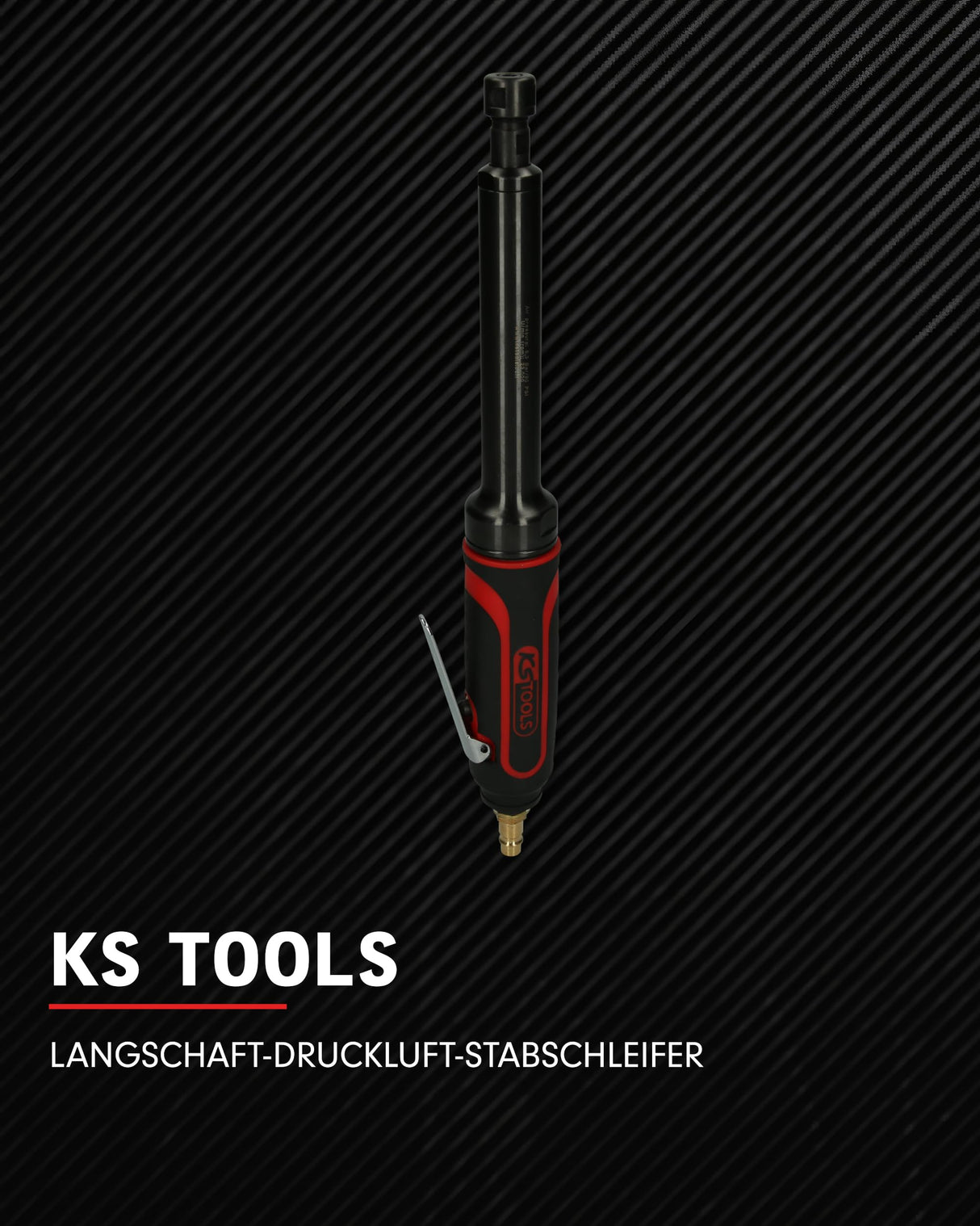 KS Tools 515.5415 Amoladora recta neumática de eje largo, 23 000 rpm