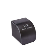 Armani Exchange Reloj para hombre, movimiento multifunción de cuarzo y caja de 42 mm con correa de piel, Negro azabache