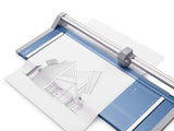 Dahle 554 - Cizalla rotativa profesional, longitud de corte de 71 cm, capacidad de 20 hojas, autoafilado, barra de guía doble, abrazadera automática, cortador de papel de ingeniería alemana