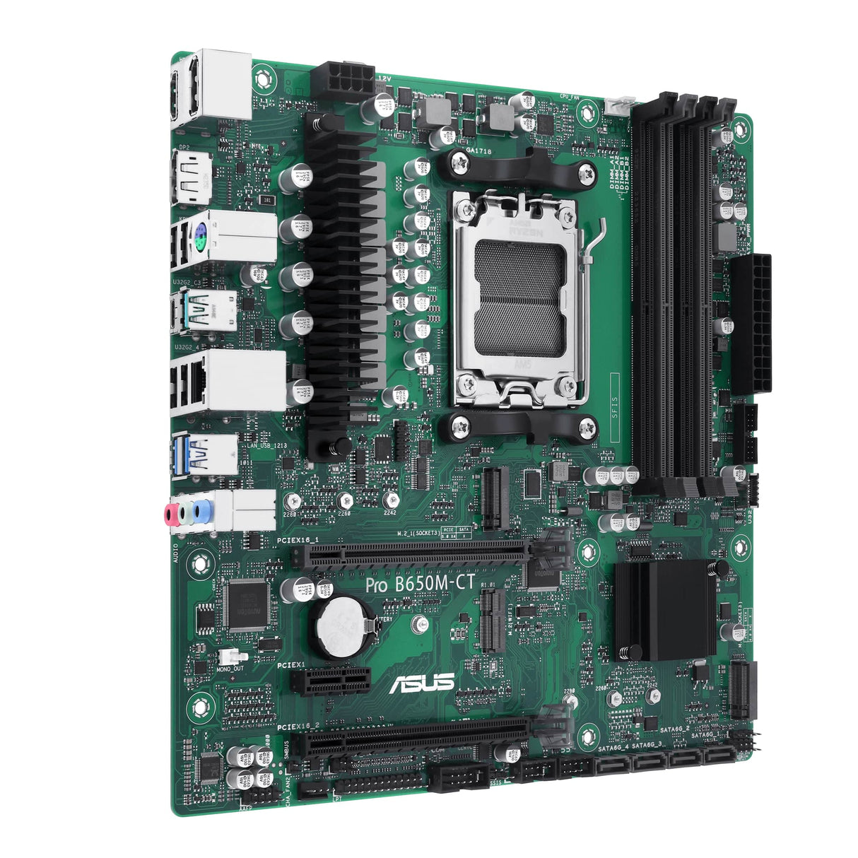 ASUS Pro B650M-CT-CSM Business - Placa Base AMD AM5 (Ryzen 7000, Memoria Micro-ATX, Memoria DDR5, PCIe 5.0, USB 3.2 Gen 2, Kit de BIOS Comercial)