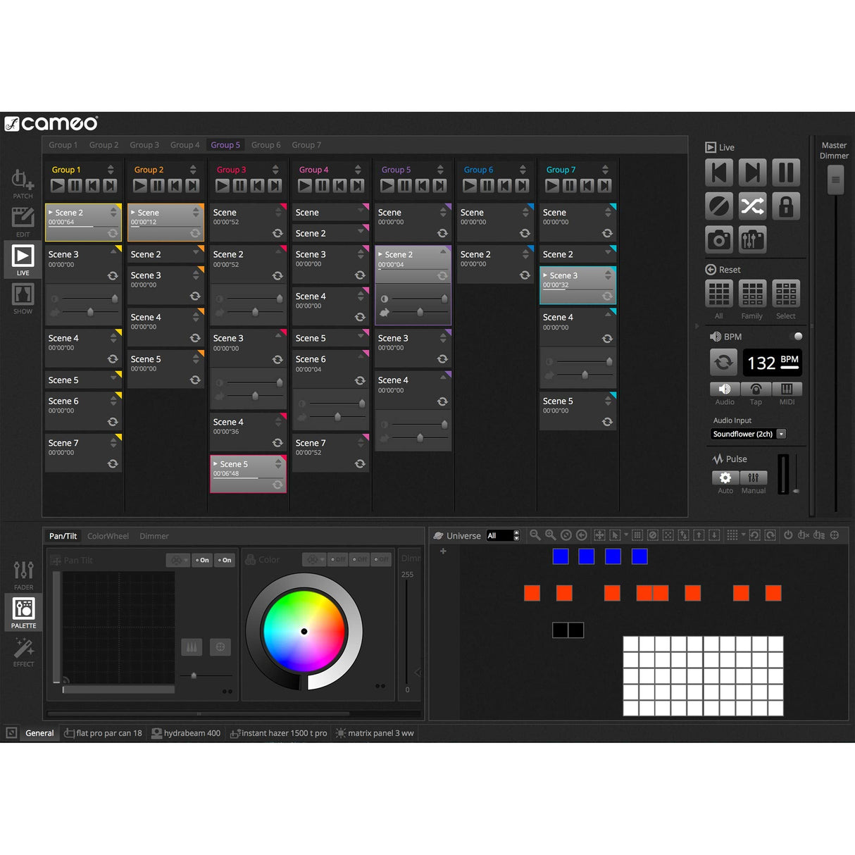 Cameo DVC CUE - Interfaz USB a DMX con hasta 2048 canales DMX y panel de control iluminado