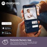 Motorola Nursery VM85 Connect Vigilabebés con Cámara – WiFi y App Móvil, Pantalla 5”, Visión Nocturna, Giro/Inclinación, Comunicación Bidireccional, Canciones de Cuna