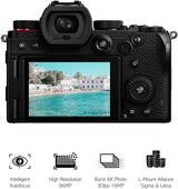 Panasonic DC-S5KS85KIT LUMIX Cámara Evil de 24 MP, Estabilizador óptico de 5 Ejes, Visor OLED, Raw, Wi-Fi, 4K + Objetivo Lumix 20-60 mm + 0bjetivo Lumix S-S85 85 mm- F1.8, Color Negro
