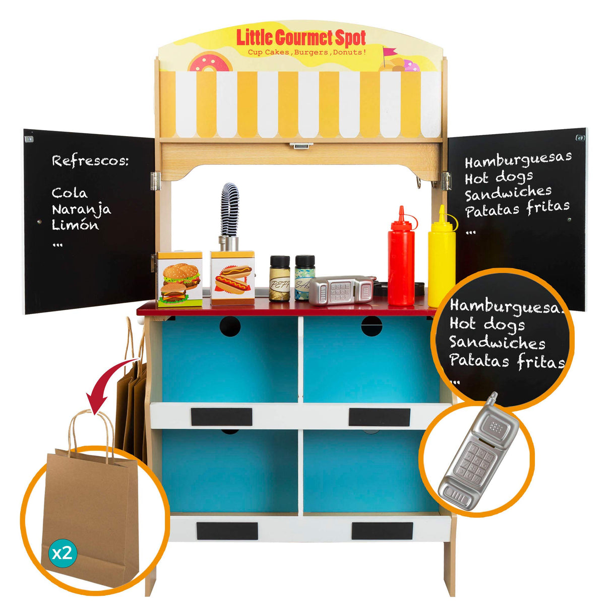 Play & Learn - Heladería con Cocinita de Madera (ColorBaby 85290)
