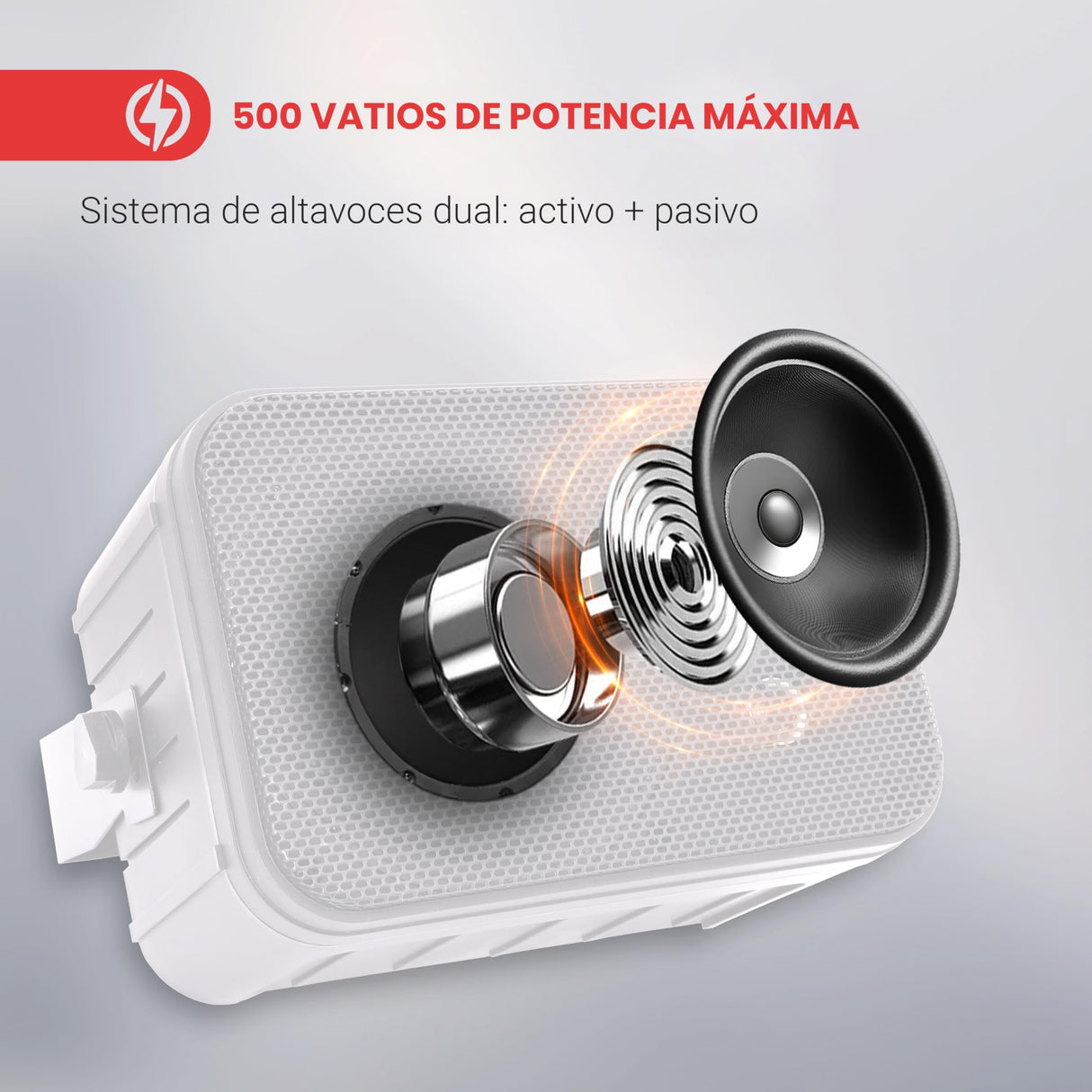 Pyle par de Altavoces de Pared, Techo, Inalambrico, Impermeable, Waterproof, Exteriores, Interiores, Par de 3.5” de 3 vias, Activo, Pasivo. Color Blanco
