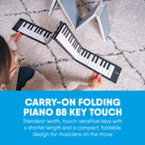 Blackstar BA215011 Carry-on FP-88 - Piano digital plegable portátil con 88 teclas táctiles, color negro, portátil, plegable, controlador MIDI USB con batería recargable
