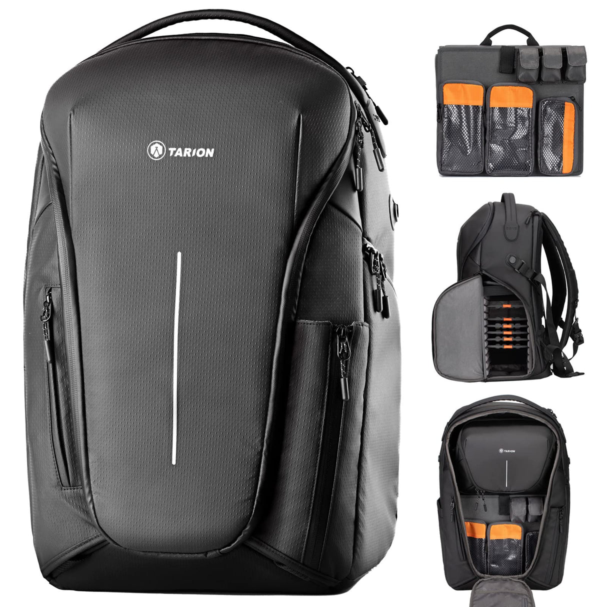 TARION ZONE Mochila para cámara Bolsa para cámara de gran capacidad con compartimento para computadora portátil de 15.6 '' Mochila profesional impermeable para fotografía