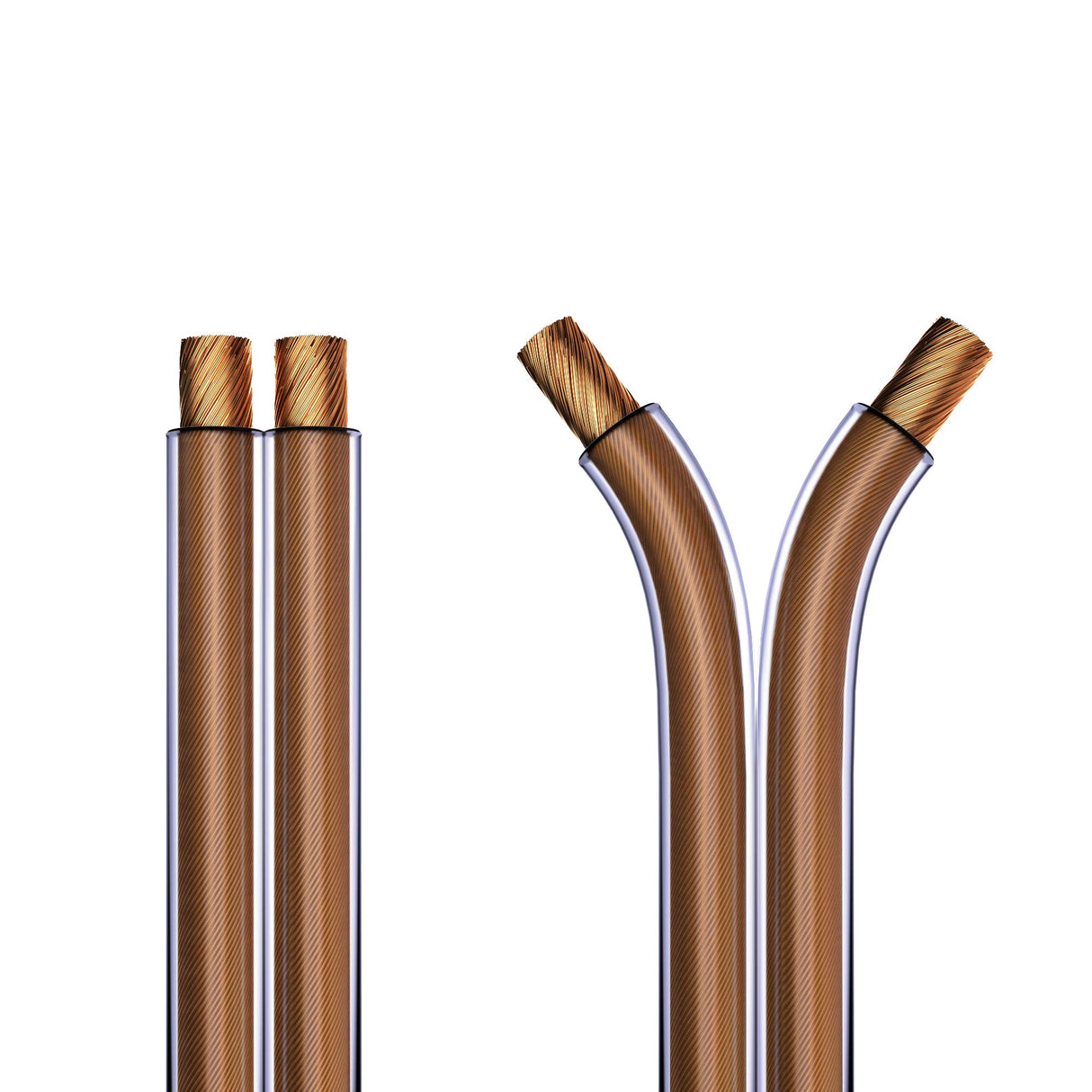 PureLink SP060-100 Cable de Altavoz 2x2.5 mm² (99.9% OFC Alambre de Cobre sólido 0.20mm) Cable de Altavoz de Alta fidelidad, 100m, Transparente