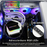 ENERMAX LIQMAX III ARGB 360 Refrigerador Líquido para CPU, TDP 360W, 3x Ventilador 120 ARGB PWM, Bomba de Doble Cámara, Intel LGA 1700, 1200, 115X, AMD AM5, AM4, Caja de Control RGB Incluida, Blanco